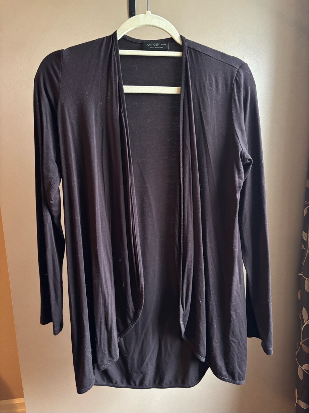 MIIK chocolate brown Open-Front Cardigan
